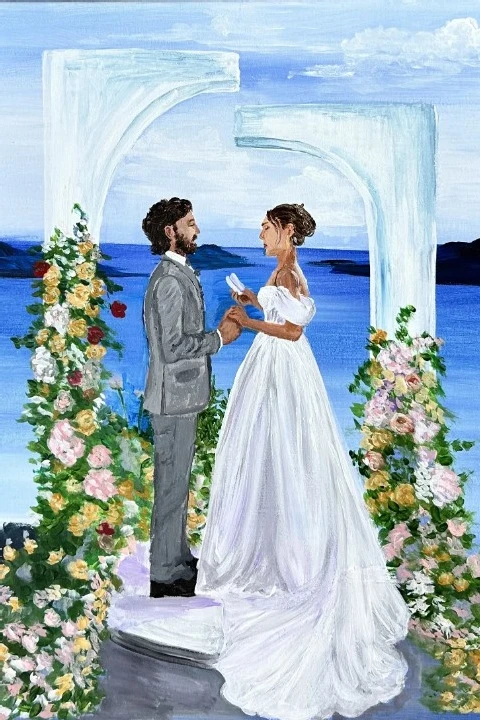 Live Wedding Painter Italy Maria Paola